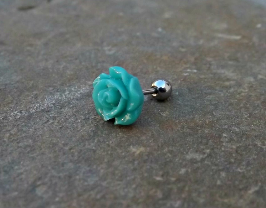 Rose Cartilage Green Helix Earring Upper Ear Jewelry Tragus