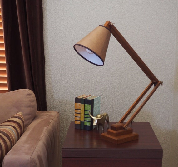 LARGE Adjustable Wooden Table Lamp Desk Lamp by ...