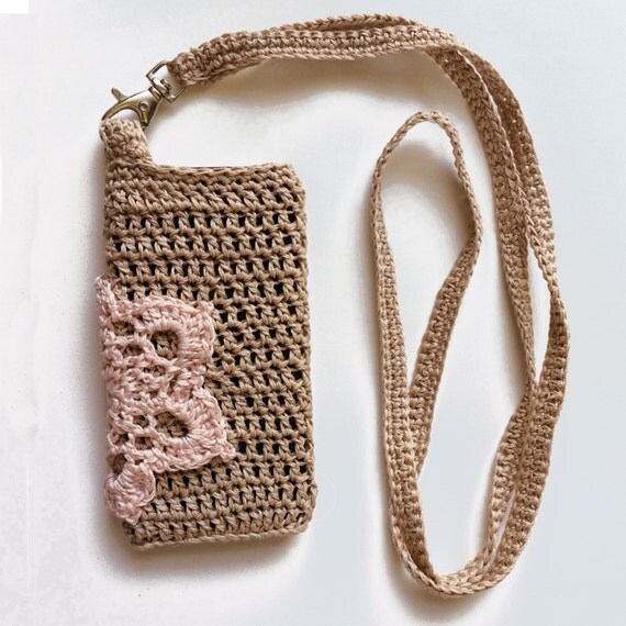 DIY crochet knitted cell phone cozy, Cell phone holder with a strap, KNIT iPh...