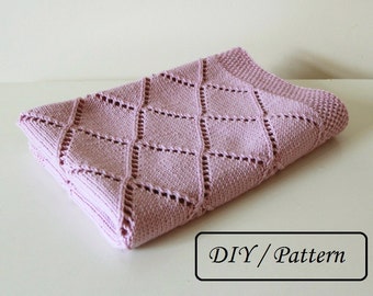 Knit baby blanket pattern / baby blanket pattern / baby blanket knitting pattern / knitting pattern for babies