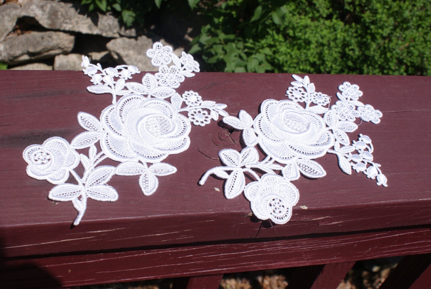 Vintage White Lace Rose Appliques