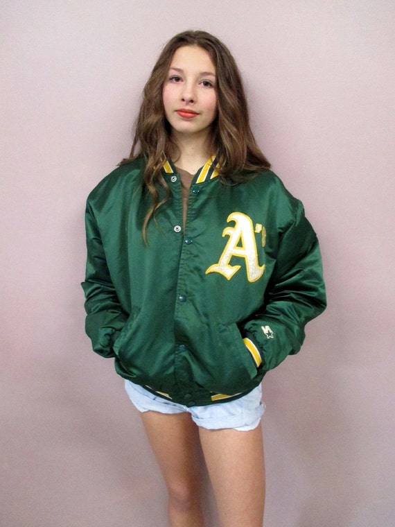 Oakland A's Starter Jacket//vintage bomber jacket major