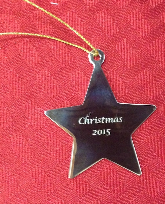Engraved Star Christmas Ornament