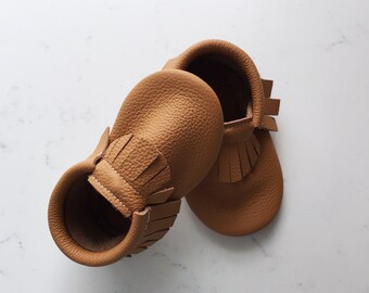 Caramel Leather Moccasins