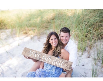 Save The Date Sign | Wood Engagement Sign | Rustic Wood Photo Prop | Engagement Picture Sign | Save Our Date Wood Sign | Personalized Sign