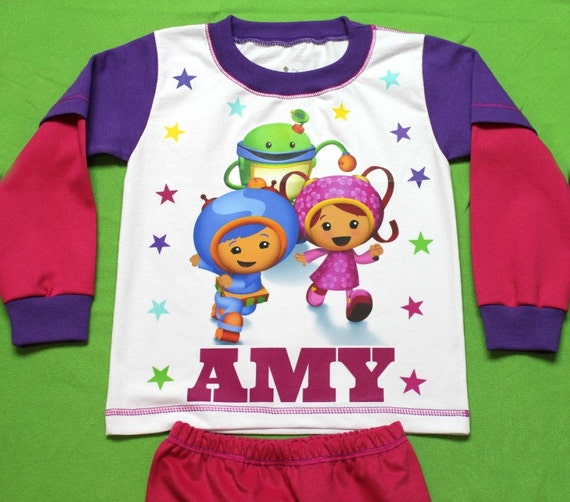 Team Umizoomi Girl Pajamas Personalized PJs by FantasyKidsDesigns