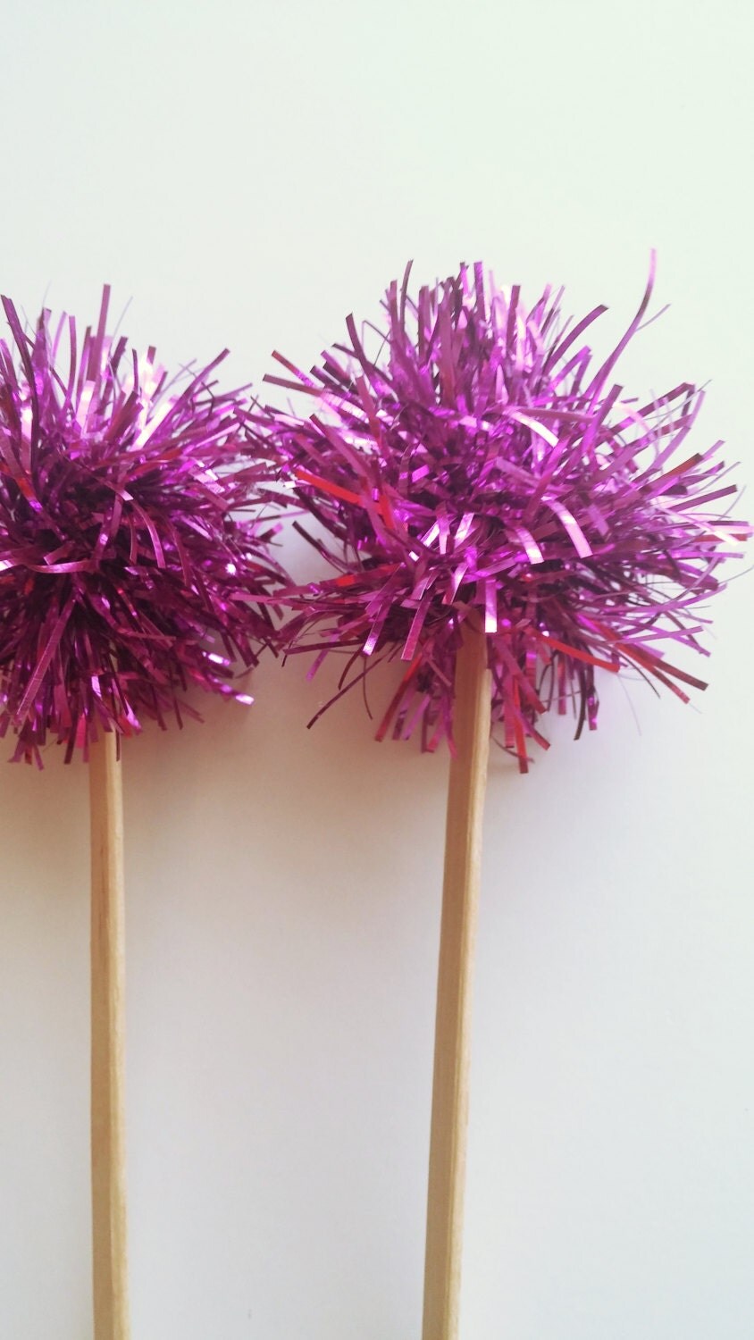 dark pink tinsel drink stirrers pink cupcake toppers pink dark pink tinsel drink stirrers pink cupcake toppers pink