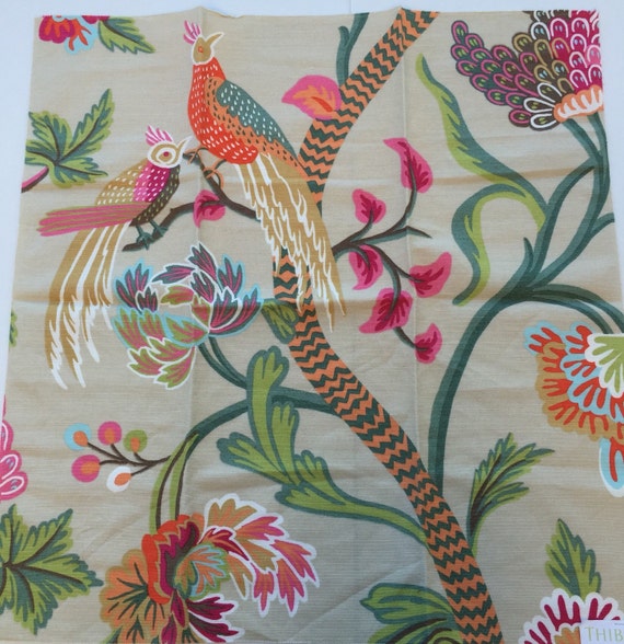 Birds Floral Fabric Thibaut Fabric Janta Bazaar by Fabricsamples10