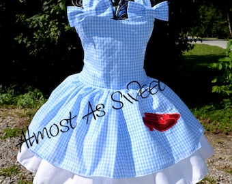Wizard of Oz Dorothy Poppy Dress- Dorothy Dress- Costume-Gingham-Wizard of Oz