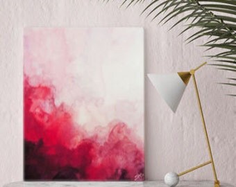 Watercolor Print, Canvas Art, Red Abstract Art, Canvas Print, Art Print, Wall Art, Watercolor Painting, Home Decor, Wall Decor.