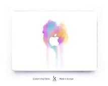 Skin Wrap pour Macbook Air 11 pouces, rose bleu crâne fond noir
