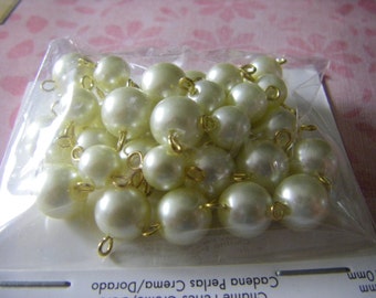 36PC.connector beads (NEW in package) links cream pearls-8mm & 10mm for jewelry making