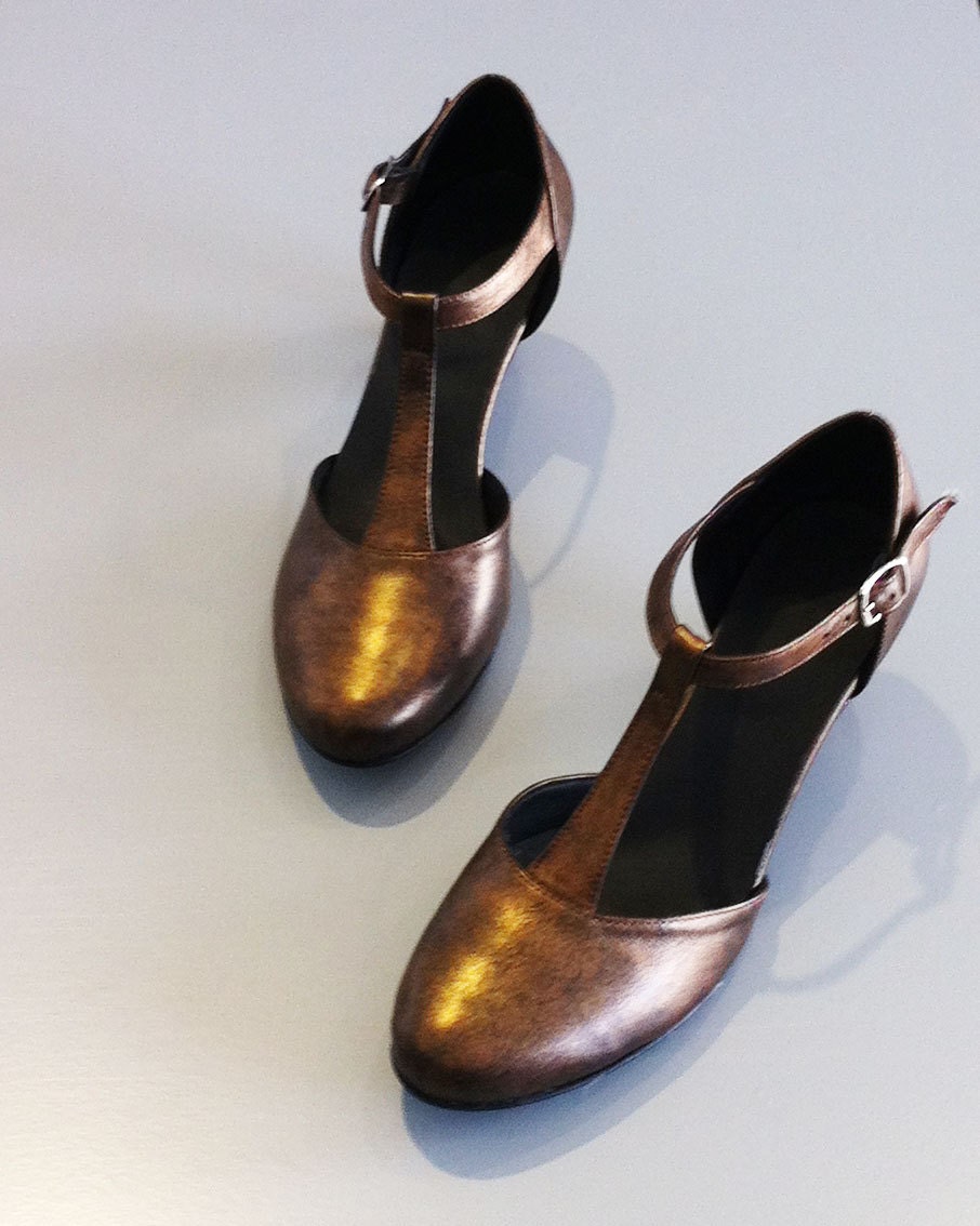 bronze ballerina shoes