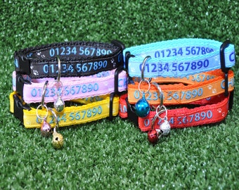 Personalised Cat Collar - Cat Safety Collar - Cat ID TAG Collar - Kitten Puppy Collar **Personalised Collar** **Personalized** Ferret Collar