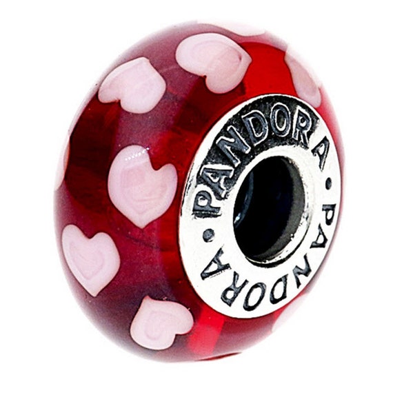 Authentic Pandora Murano Glass Bead Red & by CharmingBeadazzled