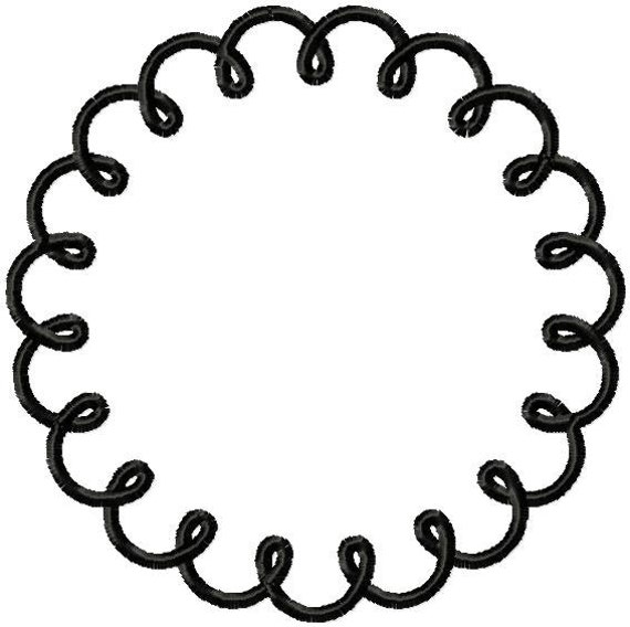 Machine Embroidery Design Squigle Circle by BlingSassSparkle