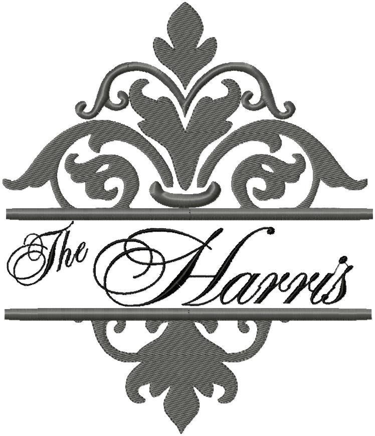 Machine Embroidery Design Split Flourish Name By BlingSassSparkle