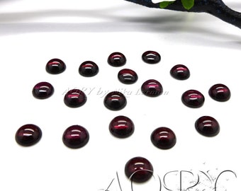 1pcs 6mm Rhodolite Garnet Cabochon, Round Shape Cabochon, Untreated, Smooth Polished, Natural Gemstone