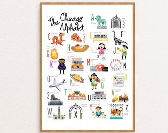 Chicago Alphabet Art Print / Nursery Art / Wall Art / 11"x14"