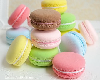 Miniature Fake Macarons French Macaron Fake Food Faux Macaroons, Magnet, Party Decor, Photo Props Display Accessory, 1:3 Doll Food SD BJD