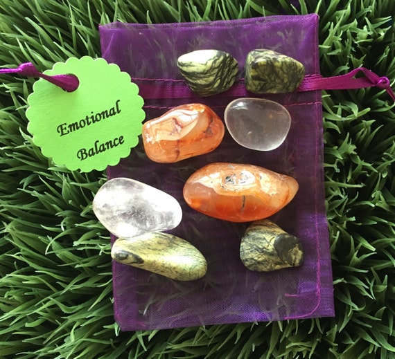 Emotional Balance Healing Crystals Pouch 8 tumbled
