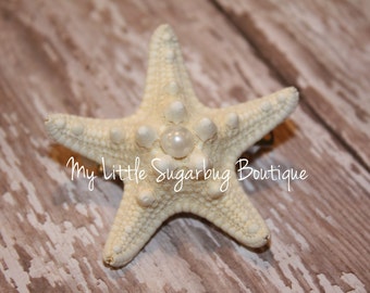 Starfish Hair Clip-Mermaid Hair Clip-M2M Eleanor Rose-M2M Under the Sea-Baby-Toddler-Girls-Bridal Flower Clip