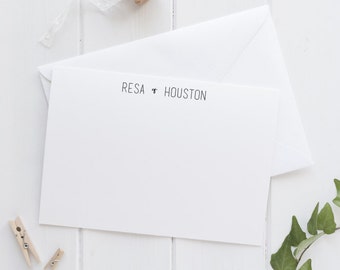 Personalized Flat Thank You Card Set, Personalized Thank You Cards for Wedding, Bridal Shower or Everyday Cards