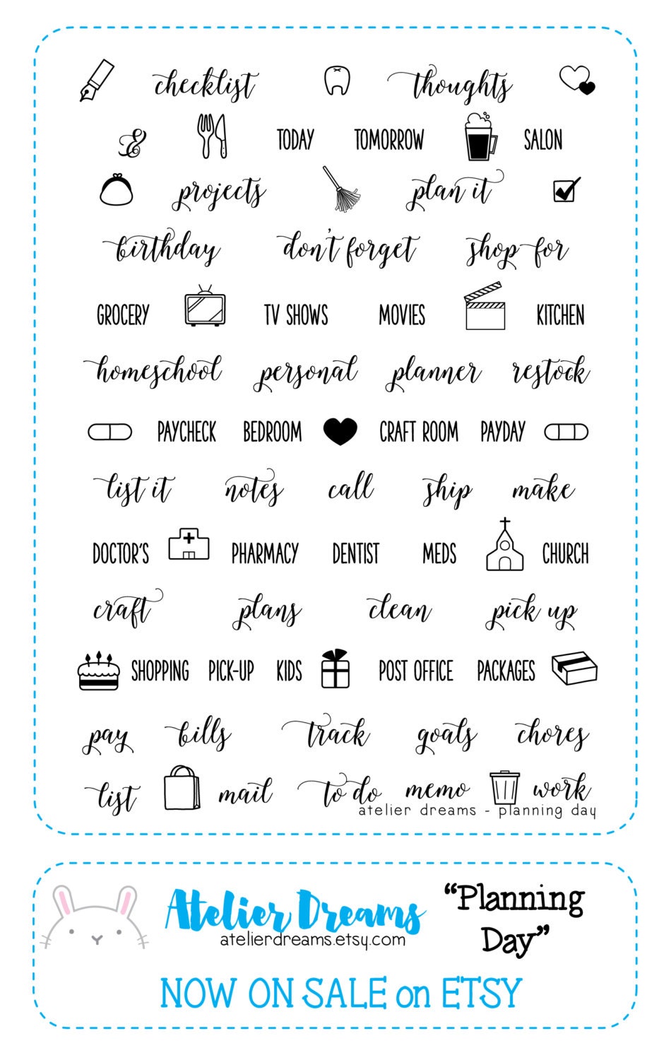 AD024 PLANNING DAY Planner Stamps Photopolymer Clear