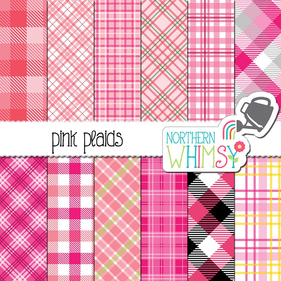 Download Pink Plaid Digital Paper plaid digital by NorthernWhimsyDesign