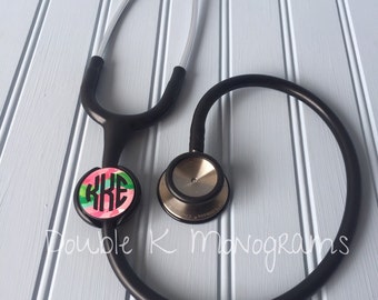 Lilly Pulitzer Monogrammed Stethoscope ID Tag / Stethoscope Name Tag Monogram Custom Name / Nursing, Med School, Vet Graduation Gift