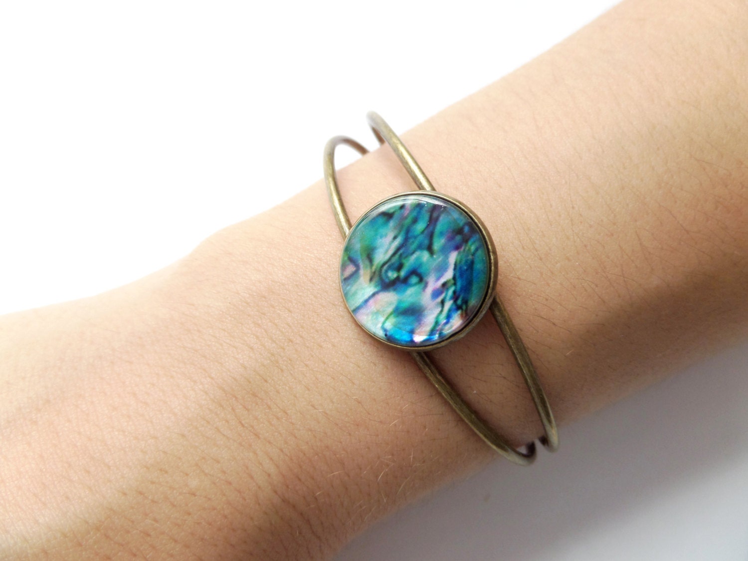 Abalone Cuff Bracelet Paua Shell Bracelet Seashell Bracelet