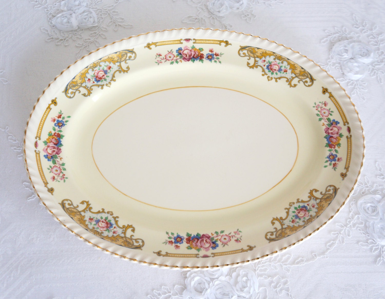 Vintage Johnson Bros England Oval Serving Platter
