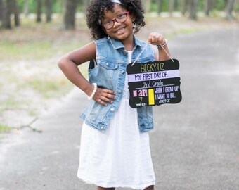 Reusable Handheld back to school first day of school chalkboard