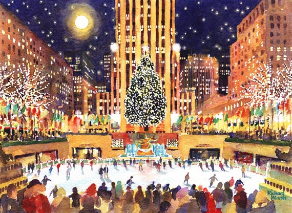 NEW YORK PRINT Rockerfeller Centre New York Painting New