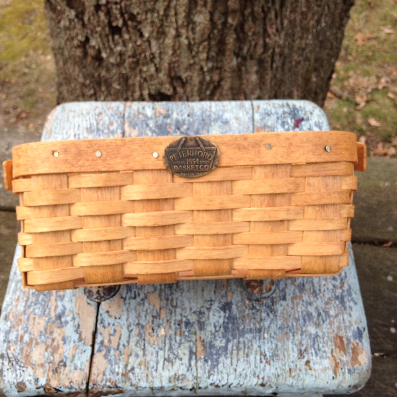 Great Vintage PETERBORO BASKET CO Basket with Hang by BigFishTails