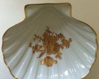 1950s, Limoges porcelain shell dish