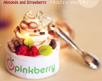 Necklace Pinkberry Frozen Yogurt Fimo / Polymer clay - Custom polymer clay charm - Choose your favorite one like in a Frozen Yoghurt shop! -