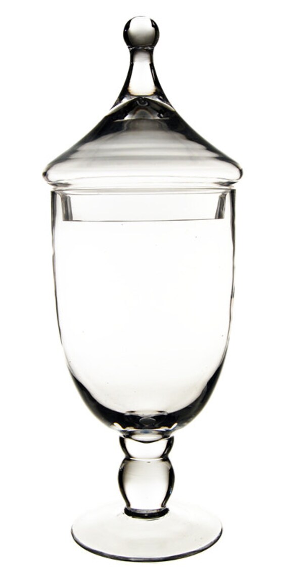 Apothecary Jar Glass Candy Buffet Jar with Lid Set of 3 pcs