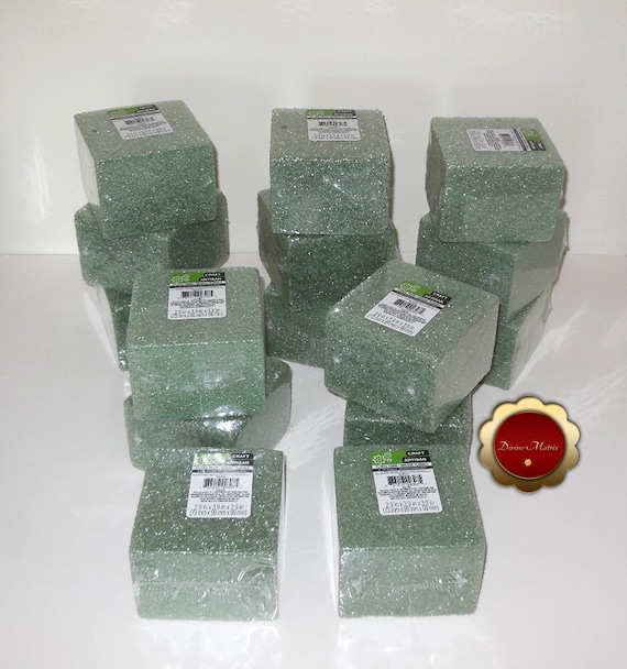 15 Green Floral Craft Foam Block Green Floral Foam by DivineMatrix