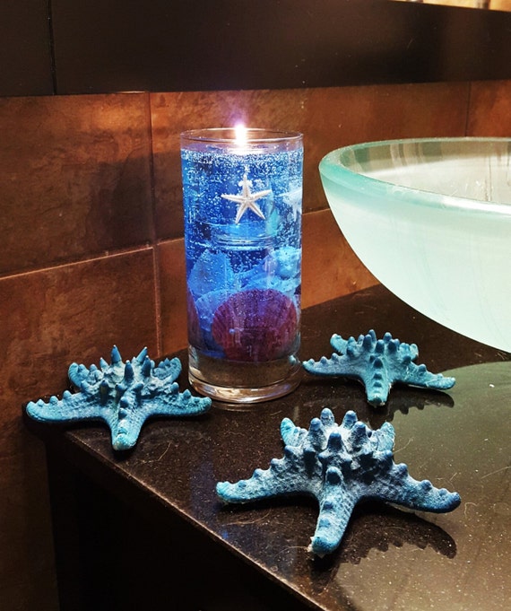 Reusable Gel Candle with Sea Shells & Star Fish Embeds in 4