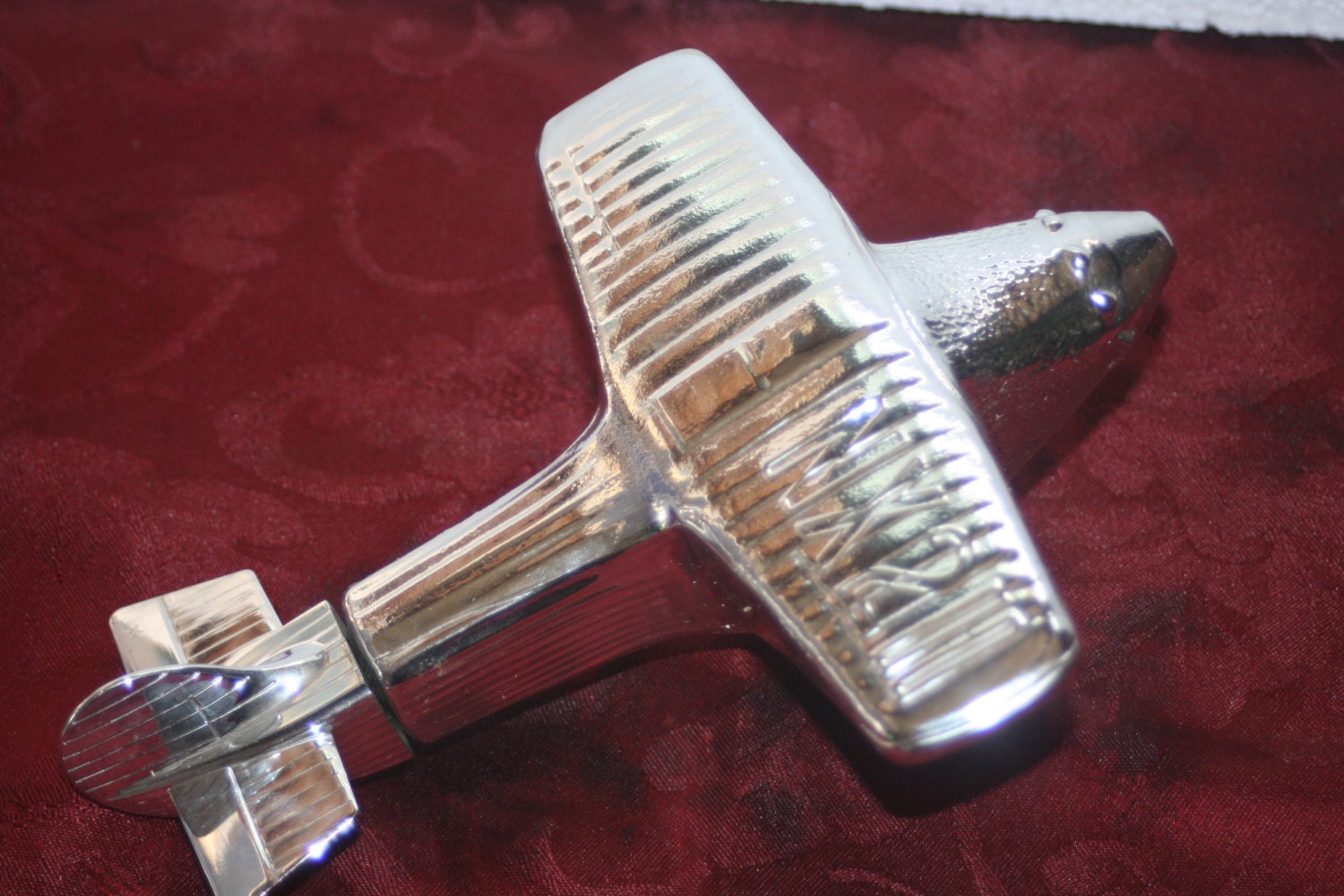 Vintage Chrome Airplane Avon Bottle Collectible Avon