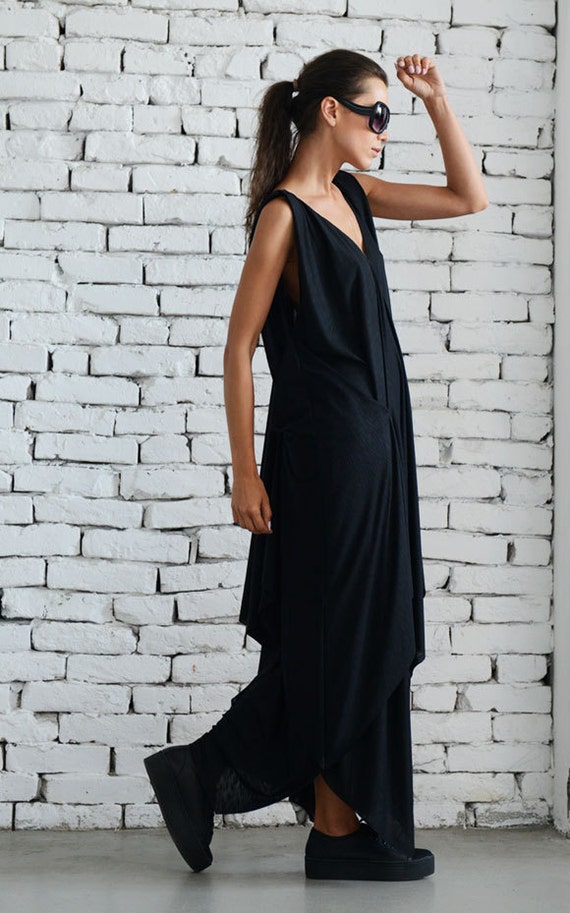 Long Black Dress / Maxi Black Dress / Loose Black Dress