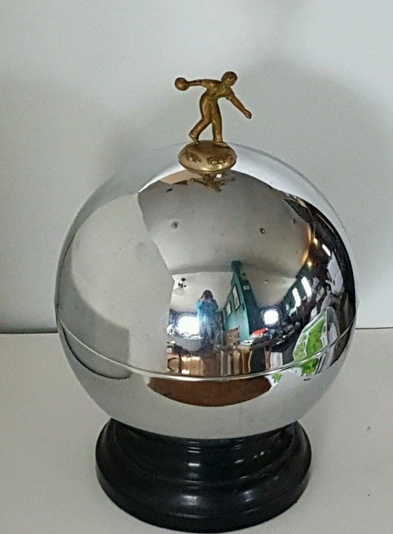 Items similar to Art Deco Chrome Bowling Ball Decanter Shot Glass