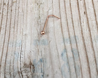 22 gauge Rose Gold Nose Stud. 2 mm.
