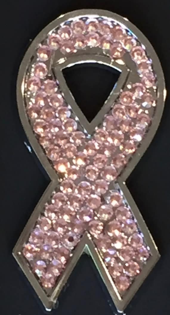 Breast Cancer Pink Rhinestone Ribbon Car Emblem Bling Your