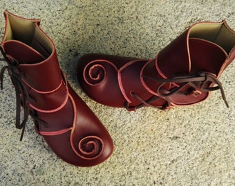 Free Shipping, vegan Boots, vegan Booties, Winter Shoes, wine color, Shoes, Lace Boots MAGNOLIO WINE