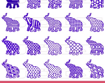 Elephant SVG, Alabama SVG, Elephant Pattern svg, png, eps, dxf, Elephant Decal, Chevron Elephant, Elephants Silhouette, Elephants cut files