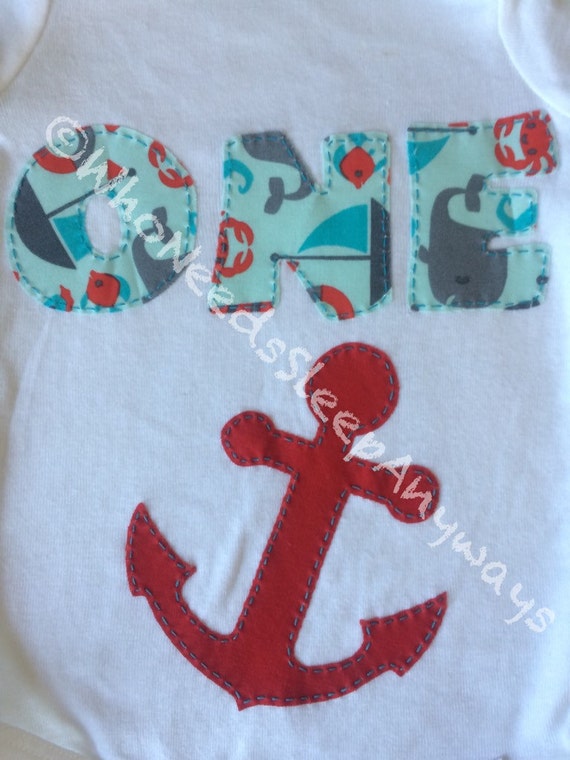 Ahoy Boys First Birthday Nautical bodysuit/Shirt Adorable