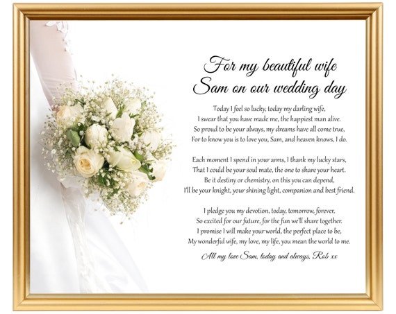 Groom to Bride wedding gift Poem gift for wife on wedding