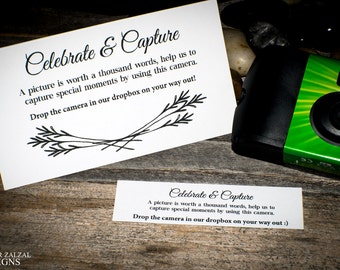 Disposable Camera Placecards | Set of Wedding Placecards | Ceremony & Reception Placement Cards